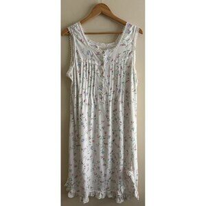 Vintage 90s Carriage Court Women's Large Cottage Shabby Chic Floral Nightgown